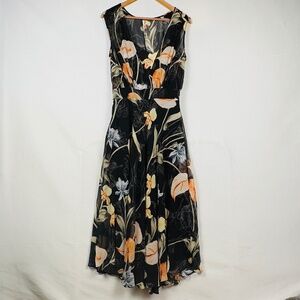 White House Black Market Sleeveless Overlay Midi Dress Sz 6 Wedding‎ Cocktail